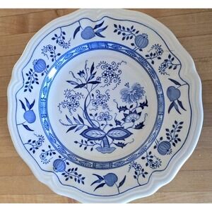 4 Oriental Onion Ironstone 7.75" wall Salad Plates 4610 Cobalt Blue Japan 1970's